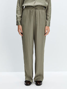 Beli Lastikli Saten Kad?n Pantolon