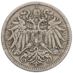 Монета 10 геллеров 1895 года Австрия