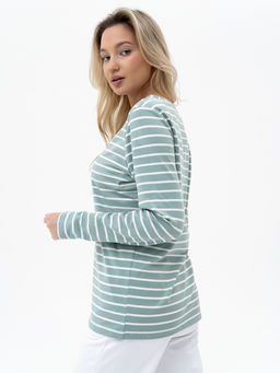 Лонгслив тельняшка хлопок 95%, лайкра 5% ,фисташковый