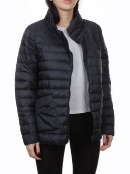 K-635 DK. BLUE Куртка демисезонная стеганая женская (70 гр. холлофайбер) - Фабричный китай фото 6