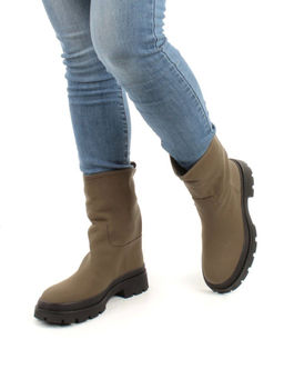 04-C188M Ботинки зимние женские (натуральная кожа (нубук) натуральный мех) - Фабричный китай фото 4