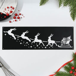 Цена за 5 шт. Трафарет для торта новогодний Олени, 32?10 см