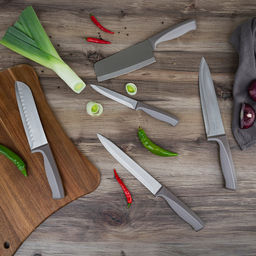 Нож поварской TalleR 20см из стали, s1,8мм, пластмассовая ручка, чехол в комплекте, на картоне (Китай) - Домашняя мода фото 6