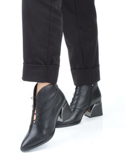 04-Z4229R BLACK Ботильоны демисезонные женские (натуральная кожа, натуральная байка)