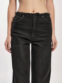 CONTE CON-745 Чёрные джинсы wide leg из eco-friendly денима средней посадки black - Conte elegant фото 6