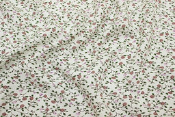 Штапель Премиум Ажурный вьюнок на молочном, ш.1.45м, вискоза-100%, 105гр/м.кв - Купава фото 6