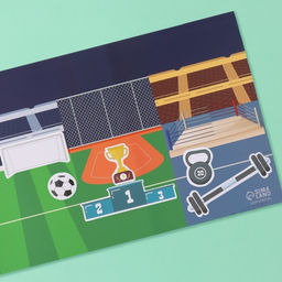 Наклейки в книжке «Спортик», 3 фона, 20.7×14.2 см