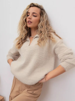 K13203 Джемпер (вязаный трикотаж) БЕЖЕВЫЙ