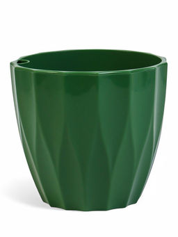 Кашпо для цветов Флюте, 1.9 л, d=16 см, h=14.5 см, пластик, цвет малахит