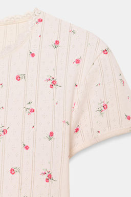 POINTELLE FLORAL T-SHIRT - Zara фото 5