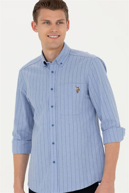 Мужская синяя рубашка с длинным рукавом - U.s. polo assn фото 3