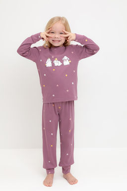 Crockid _ К 1621/темная орхидея,полянка пижама дет