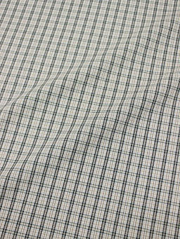 Пестрядь Мелкая клетка цв.кофейный/бежевый/изумрудный, ш.1.5м, хлопок-100%, 150гр/м.кв