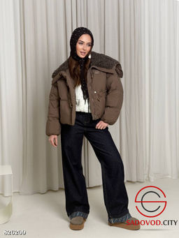 Куртка женская с меховым воротником