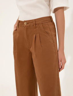 Брюки Pierre Cardin Flare Cropped табачные из канваса