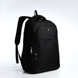 Рюкзак молодёжный на молниях, с синей полоской, 2 отдела на молнии, 4 кармана, размер 37×17×54 см, чёрный/синий