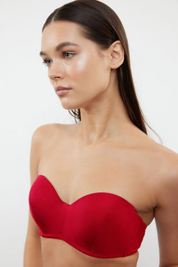 TRENDYOLMILLA Ten Dolgulu/Push-Up Butun Kap C?kar?labilir Ip Ask?l? Straplez Orme Sutyen THMAW21SU0059 фото 2