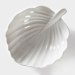 Салатник фарфоровый Magistro «Лист Бланш», 550 мл, 20.5×17 см, цвет белый