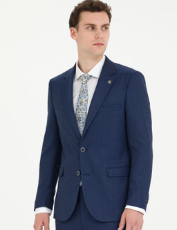 A__k Lacivert Ekstra Slim Fit Tak_m Elbise