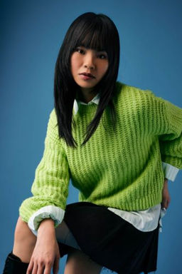 Coool Oversize Genis Kal?p Bisiklet Yaka Triko Kazak