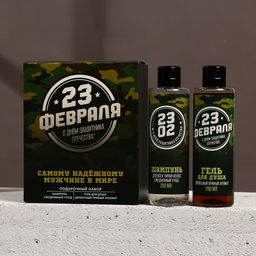 Подарочный набор С 23 Февраля!: гель для душа и шампунь для волос, 2?200 мл, HARD LINE