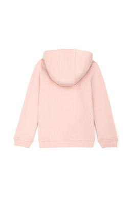 K_z _ocuk Toz Pembe Basic Kap__onlu Sweatshirt