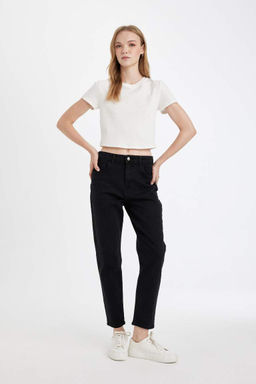 Lina Comfort Mom с высокой талией, удобная посадка, легкие, облегающие, до щиколотки, джинсовые брюки - Defacto фото 5