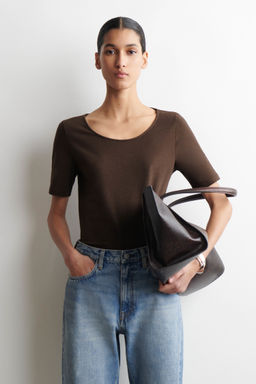 CAMISETA DE ALGOD?N CON CUELLO REDONDO - H&m фото 3
