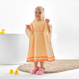 Полотенце-пончо детское махровое Крошка Я Солнышко 60х120 см, 50% хл, 50% пэ  фото 5