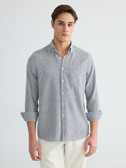 Regular Fit ?izgili Erkek G?mlek