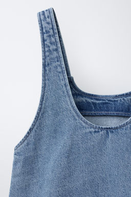 VESTIDO DENIM FLORES BORDADAS / Azul - Zara фото 6