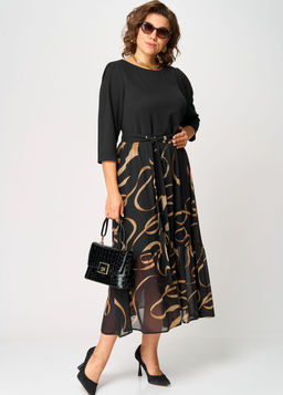 Платье EVA GRANT 7216С черый+принт  фото 3