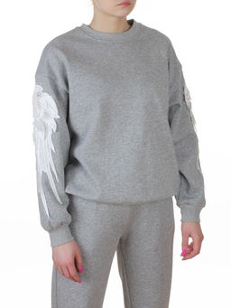 3416/3417 GRAY Костюм спортивный утепленный женский (95% хлопок, 5% эластан)