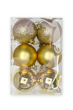 Набор новогодних шаров 6 см (12 шт) SF-7334, золото №2 - Больше подарков фото 2