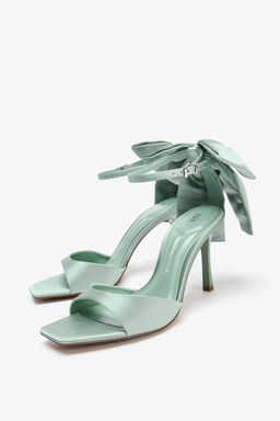 MAXI BOW HEELED SANDALS - Zara фото 4