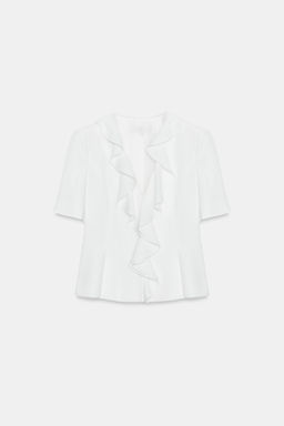 BLAZER MANGA CORTA VOLANTES / Blanco roto - Zara фото 7