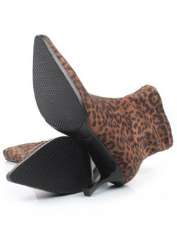 01-H26B-42PC BROWN LEOPARD Ботильоны демисезонные женские (искусственная замша)