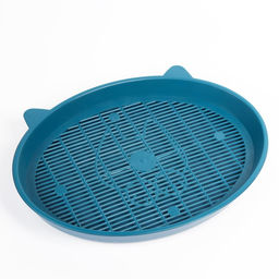 Туалет для кошек «Киса», 37×27×4 см, с сеткой, пластик, синий