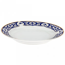 Тарелка мелкая фарфоровая "Синяя пахта" д240мм, h35мм, гладкий край (Россия)