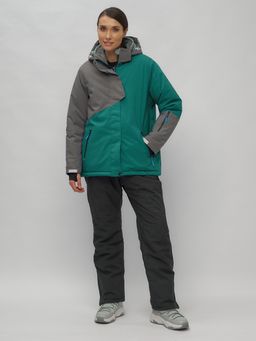 Горнолыжный костюм женский большого размера темно-зеленого цвета 02278TZ - Chunmai фото 6