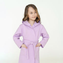 Халат детский вафельный лиловый 914 (134, 68)