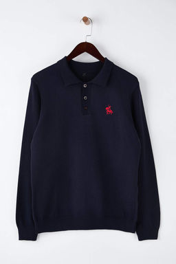 TRENDYOL MAN Lacivert Erkek Regular Polo Yaka Duz Triko Kazak TMNAW24KZ00067 - Trendyolmilla фото 36