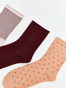 Desenli Kad?n Soket ?orap 3l?