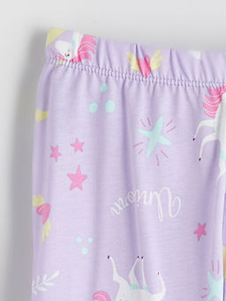 Beli Lastikli Bask?l? K?z ?ocuk Pijama Alt