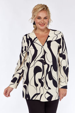 Блуза Элль стиль 2311а бежево-черный
