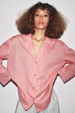ZW COLLECTION CHECK PYJAMA SHIRT - Zara фото 11