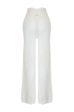 Ekru Triko Uzun Normal Bel Plaj Pantolonu TBESS26PL00003 - Trendyolmilla фото 2