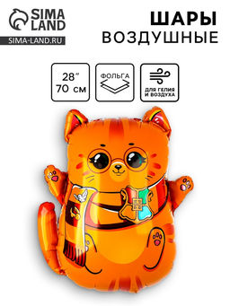 Цена за 3 шт. Воздушный шар фольгированный 28" «Котик-волшебник»