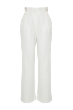 TRENDYOLMILLA Ekru Yuksek Bel Wide Leg Genis Paca Dokuma Pantolon TWOAW24PL00332 фото 7