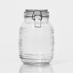 Банка для сыпучих Доляна «Уют», 2.1 л, 12×19 см, с бугельным замком, стекло, прозрачная